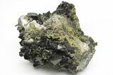 Lustrous, Epidote Crystal Cluster on Actinolite - Pakistan #213441-1